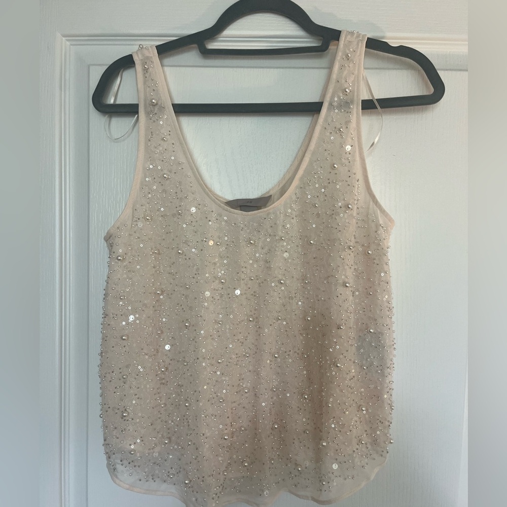 Cream sequin top